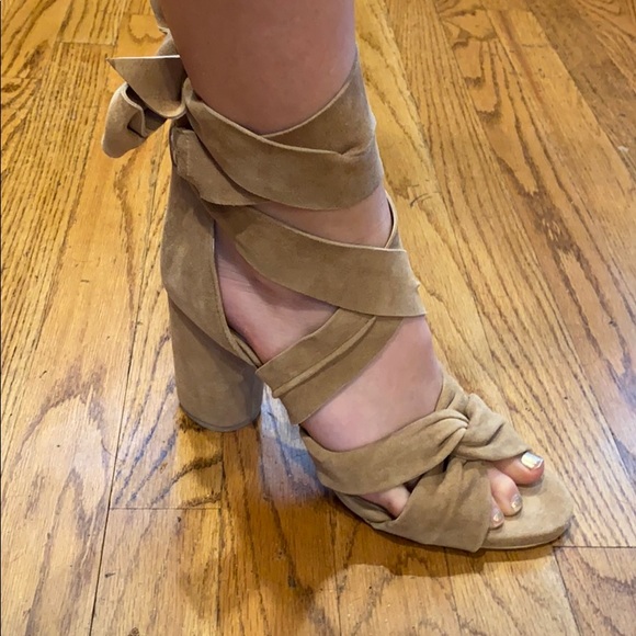 RAYE Tan Suede Heels - Picture 1 of 8